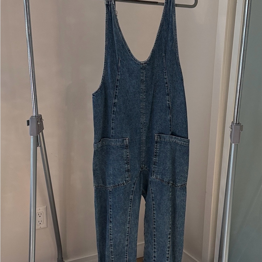 Blue Denim Overalls with Pockets